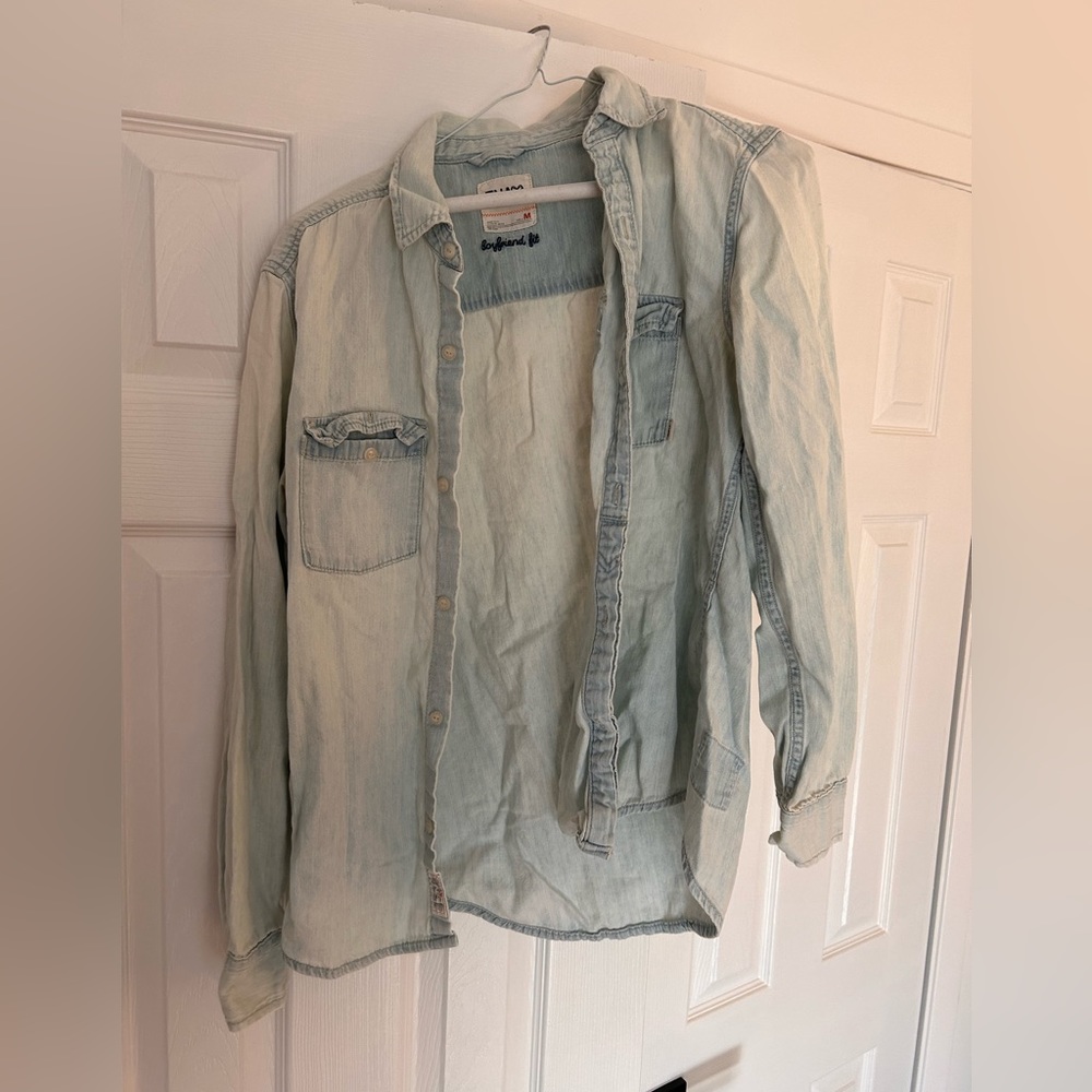 TNA denim boyfriend shirt.